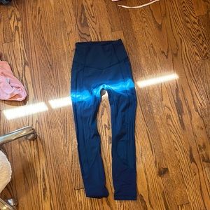 dark green blue Lulu Lemon wonder under leggings